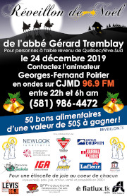 Affiche du Réveillon de l'abbé Gérard Tremblay 2019